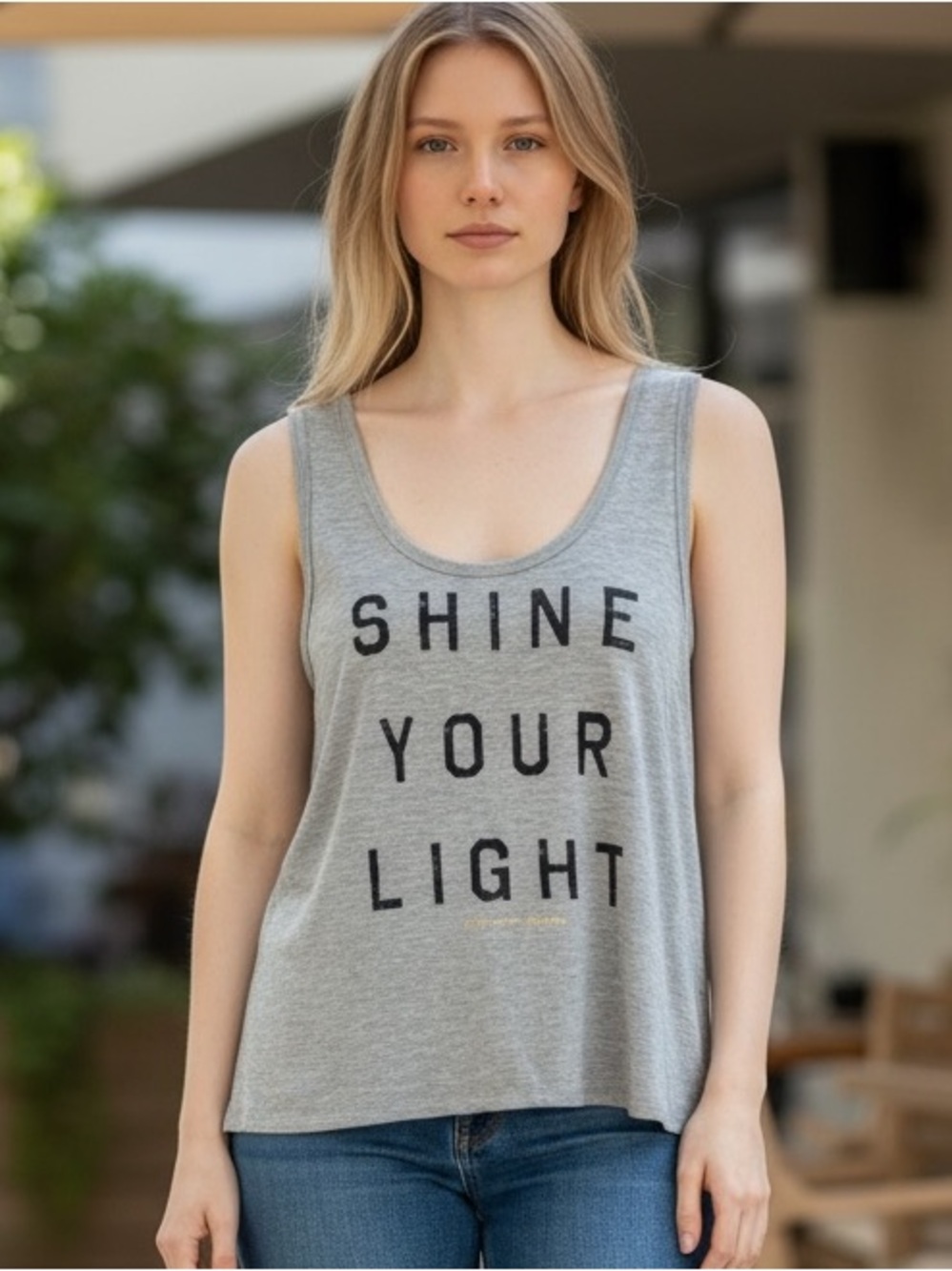 Spiritual Gangster NWT M  oversized Gray Tank Top w/ inspirational text